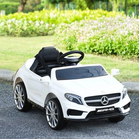 HOMCOM Mașină Electrică pentru Copii, Mercedes GLA Electric pentru Copii 3+ ani, cu Telecomandă, Faruri și Muzică, 100x58x46 cm, Alb | Aosom Romania