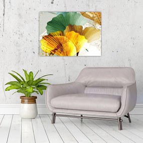 Tablou pe sticlă - Frunze (70x50 cm)