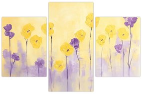 Tablou - Flori mov și galbene (90x60 cm)