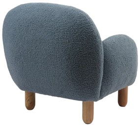 Fotoliu de copii albastru cu tapițerie din țesătură bouclé Rocky – Vipack