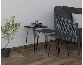 Set 3buc. măsuțe cafea Pakamo (negru + antracit) . 1094318