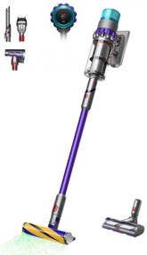 Aspirator vertical Dyson Gen5detect 446989-01, 280AW, 135000 rpm, 0.75l, 70 min, 3 moduri, LCD cu date în timp real, Senzor de particule, Lumina, HEPA, Nichel/violet