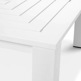 Masuta pentru interior/ exterior design LUX din aluminiu Vistamar alb, 101x101cm