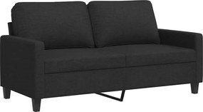 vidaXL Canapea cu 2 locuri, negru, 140 cm, material textil