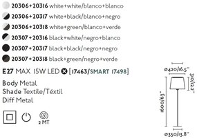Lampadar / Lampa de podea moderna design elegant SAVOY negru/verde