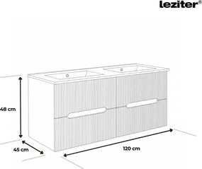 Trent 120 dulap de baie inferior cu chiuvetă ceramică (2 sertare) alb-gri antracit
