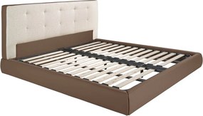 Pat dublu tapitat design LUX Brown, 180x200cm