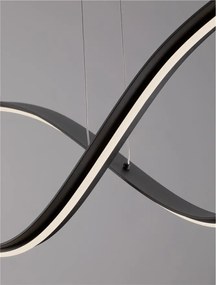 Lustra BRIO neagra liniara cu iluminat LED CCT