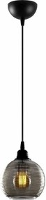 Lustra SMOKED 030, negru, metal/sticla, 15x31-114 cm
