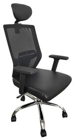 Scaun de birou ergonomic Meridian, mesh/piele ecologica, negru
