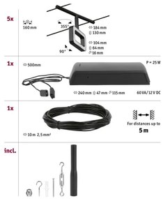 Paulmann 94485 - Set 5x LED 4,8W spot FRAME 230V negru