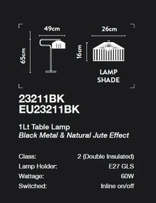 Veioza/Lampa de masa design natural iuta Belle