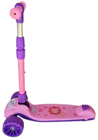 Trotineta copii cu roti luminoase din silicon NOVOKIDS™ Mini Scooter 8150, Cu melodii si lumini, 3 roti, Pliabila, Maner reglabil pe inaltime, Maxim