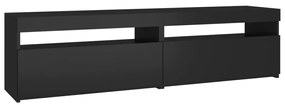 804394 vidaXL Comode TV cu lumini LED, 2 buc., negru, 75x35x40 cm