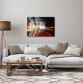 Tablou pe sticlă cu valuri de lumini (70x50 cm)