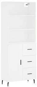 3190037 vidaXL Dulap înalt, alb, 69,5x34x180 cm, lemn compozit