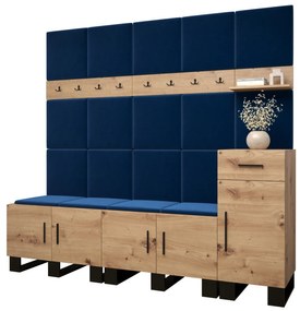 Set mobilier pentru hol Amanda 8 (Stejar artisan + Albastru). 1085925