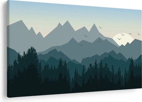 Tablou - Munții cu privirea graficeanului (90x60 cm)