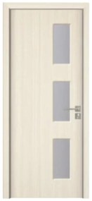Usa Interior din MDF Novo Doors ND316, Cadru din Lemn Masiv, Geam Sablat, KIT COMPLET, Toc , Manere si balamale incluse (Culoare: Alb, Toc: Fix,