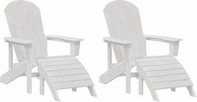 vidaXL Scaun pentru Grădină 2 pcs Alb 83 x 74 x 92 cm Polietilenă