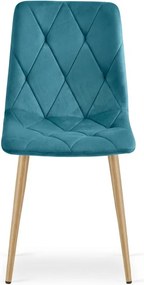 Scaun de sufragerie catifea turcoaz LIBRA