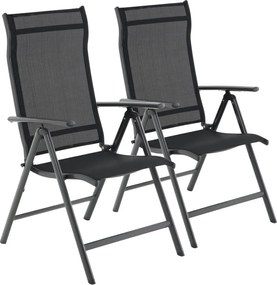 Scaune de grădină RIVIERA, set 2 buc., negru SongmicsHome