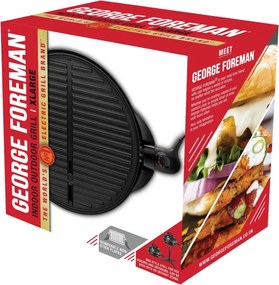 Grătar electric George Foreman 22460-56, 2400 W, 44,5 cm, 15 porții, 5 niveluri de temperatură, strat antiaderent, negru