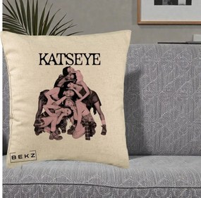 Perna Personalizata K-pop KATSEYE Foto Roz Vintage, 40x40 cm, Bej, Husa Detasabila, Perna Inclusa, BEKZ®