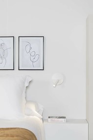 Aplica cu reader LED directionabil stil minimalist DUAS USB C alb