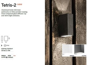Aplica exterior ambientala IP44 TETRIS-2 AP2 BIANCO
