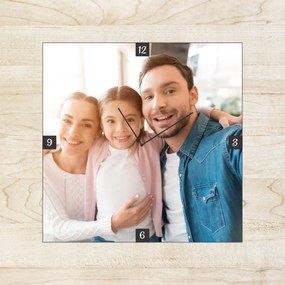 Ceas personalizat patrat cu 1 fotografie