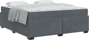 vidaXL Cadru de pat cu saltea Gri închis 180 x 200 cm țesătură