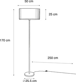 Lampă de podea Japandi Bej cu abajur taupe și interior auriu 50 cm - Simplo