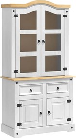 vidaXL Bufet Corona Alb 100 x 48,5 x 179 cm Lemn de pin masiv