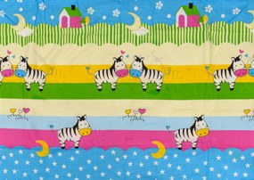 Lenjerii din bumbac pentru patut multicolor, ZEBRAS IN LOVE