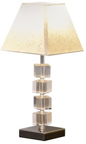 HOMCOM Lampa de Masa Moderna cu Cristale Pivotante, Cuplare E14, Abajur de Noptiera, Casa si Birou