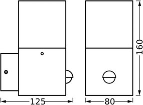 Aplică de exterior cu senzor Ledvance FIGO SQUARE 1xE27/20W/230V