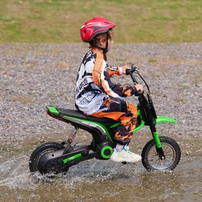 HOMCOM Motocicletă Electrică pentru Copii cu Accelerație Manuală, 2 Viteze, 8-16 km/h, Vârsta 8-12 Ani, Verde | Aosom Romania