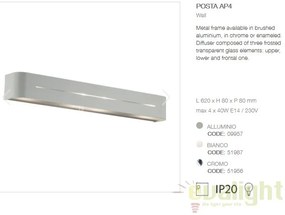 Aplica de perete moderna Posta AP4 BIANCO 051987