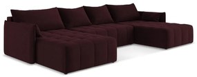 Colțar burgundy extensibil/cu spațiu de depozitare (în formă de "U") Moku – Makamii
