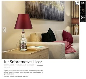 Kit iluminat / Lampa de masa decorativa Licor garnet