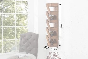 Set 2 rafturi de perete, suport pentru sticle de vin Makassar 70cm Sheesham A-38116 VC