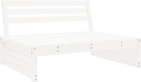 vidaXL Canapea de mijloc de grădină, alb, 120x80 cm, lemn masiv pin