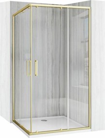 Cabina de dus dreptunghiulara cu usi glisante auriu periat Rea City 80x100 cm