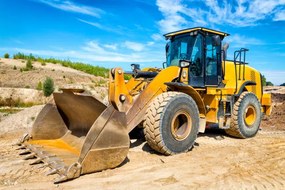 Ilustrație Yellow earth mover prepares the ground, ewg3D