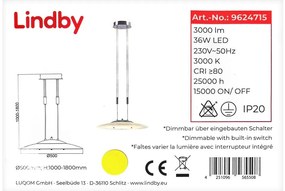 Lustră LED pe cablu dimabilă AMIDALA LED/36W/230V Lindby