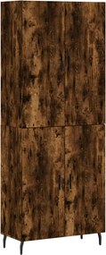vidaXL Dulap înalt, stejar fumuriu, 69,5x34x180, lemn compozit