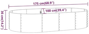 Jardiniera gradina gri 175x100x36 cm otel vopsit electrostatic 1, Gri, 175 x 100 x 36 cm