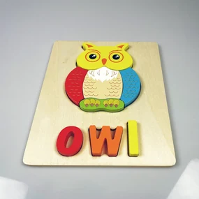 Puzzle din lemn pentru copii "Bufniţă"