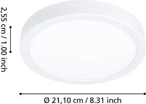Eglo 901376 - Plafonieră LED RGBW FUEVA-Z dimabilă pentru baie, LED/11,2W/230V, 21,1 cm, IP44, alb